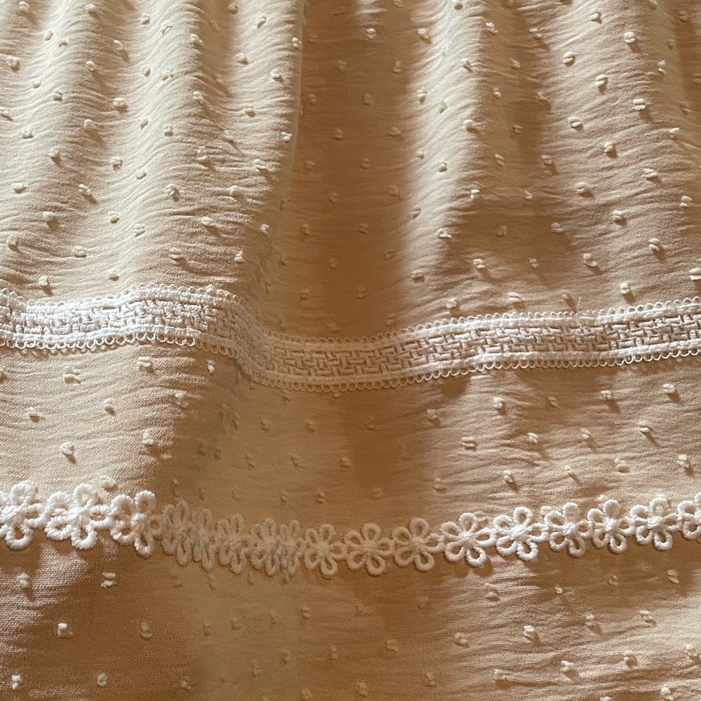 Cream Ruched Tiered Dress - Picture 8 of 11